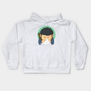 Boy Caught Flu and Sneezing Kids Hoodie